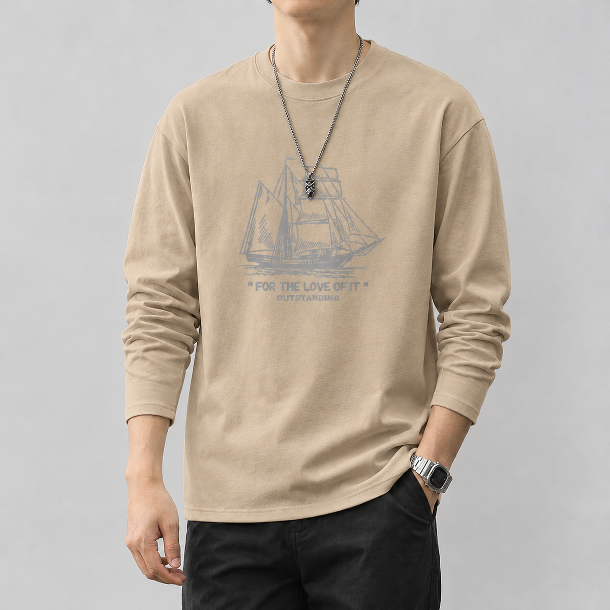 Scarness Relaxed T Shirt - Khaki