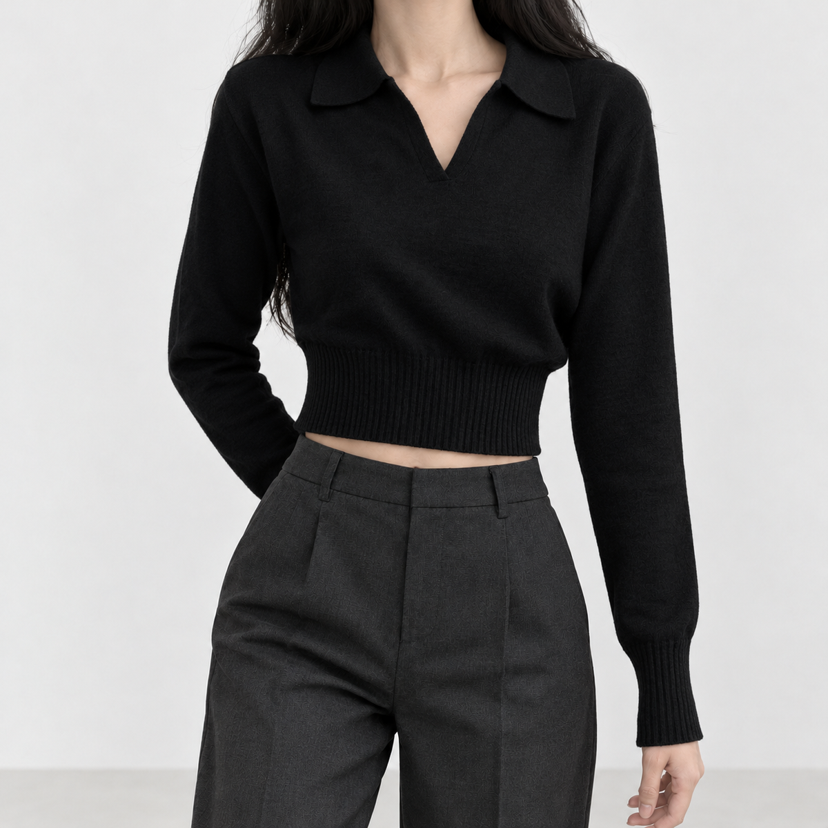 Silverburn Polo Knit Top - Black