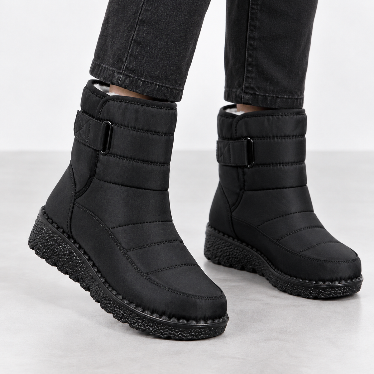 Hainton Quilted Snow Boots - Black