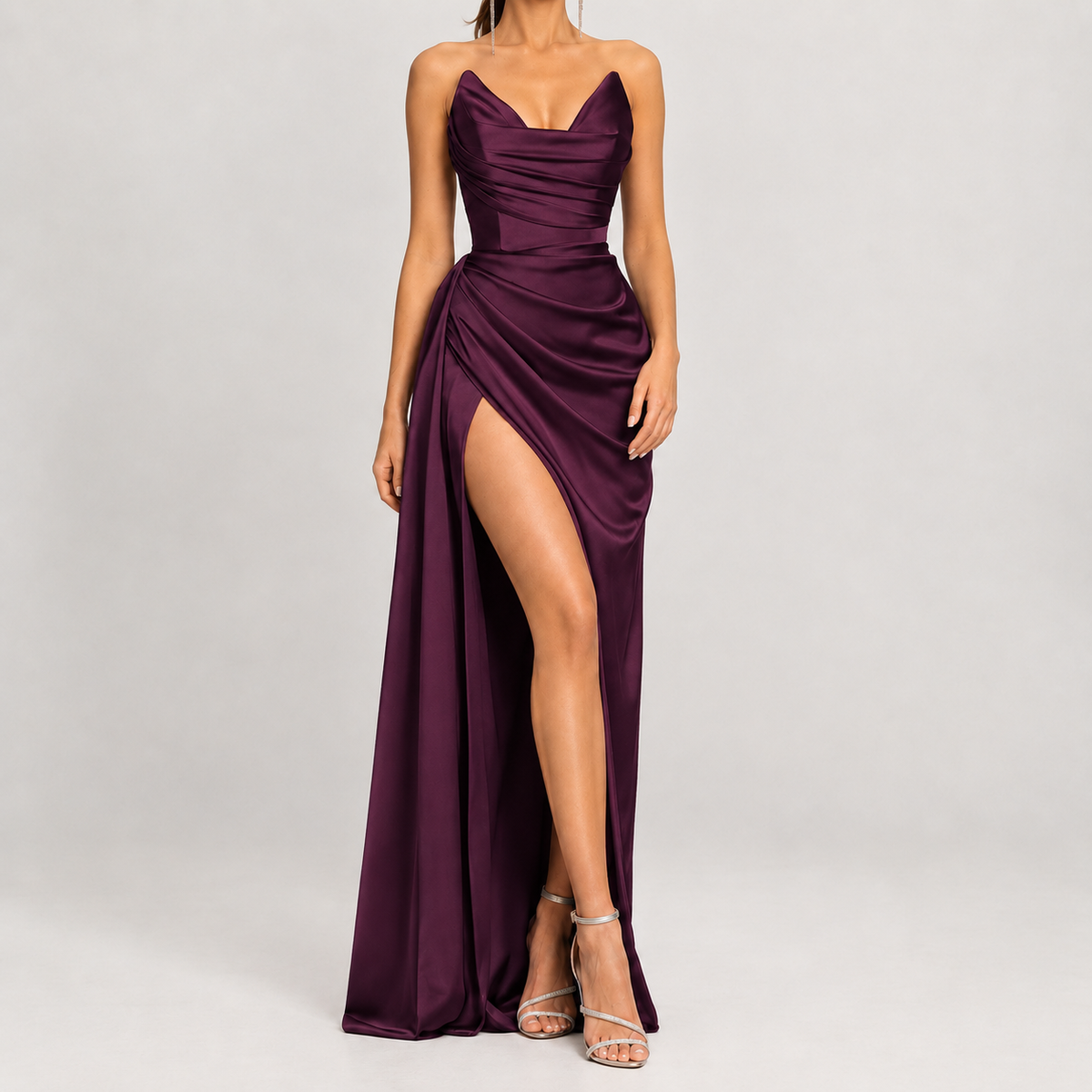 Merrivale Asymmetric Maxi Dress - Deep Purple