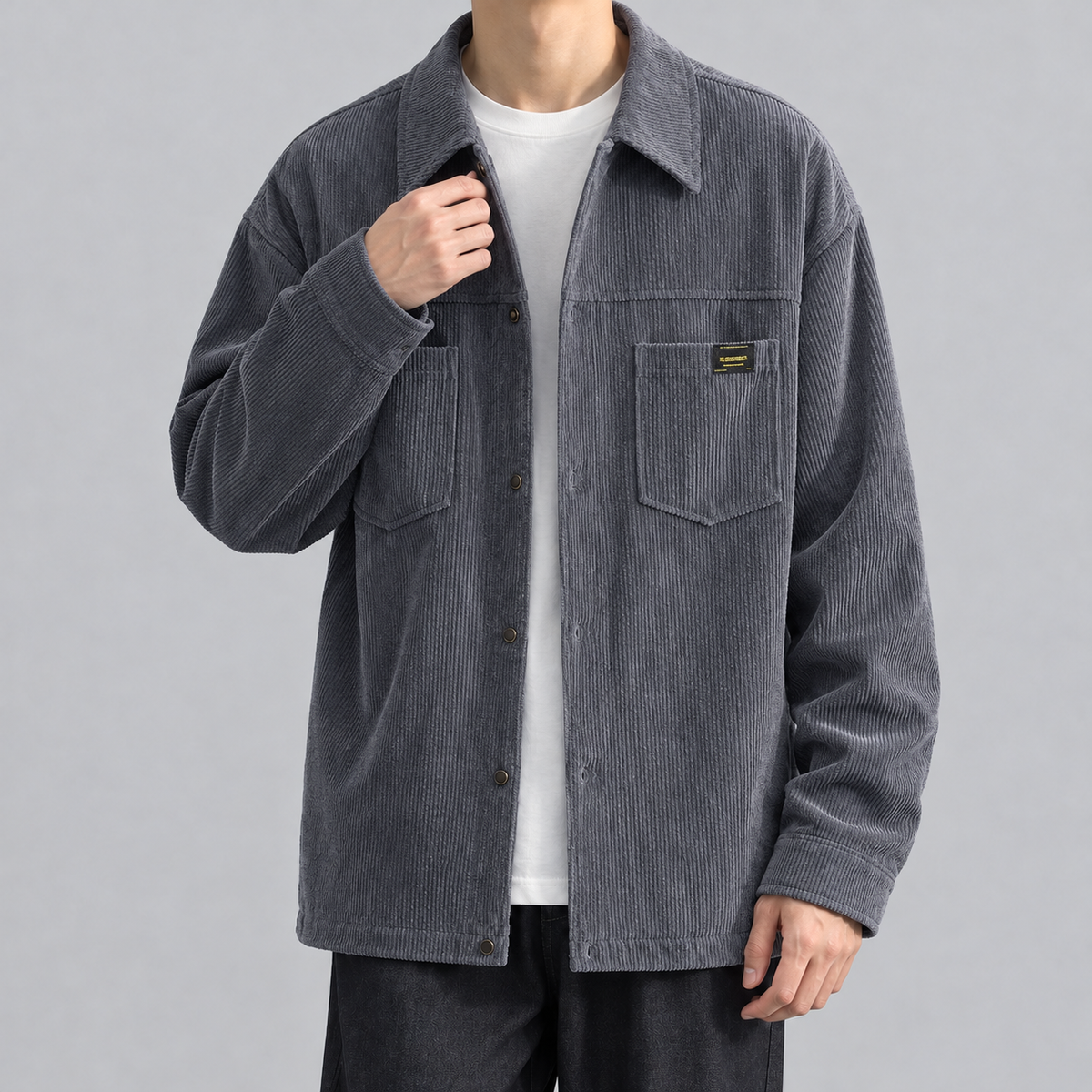 Bickleigh Corduroy Overshirt - Dark Gray