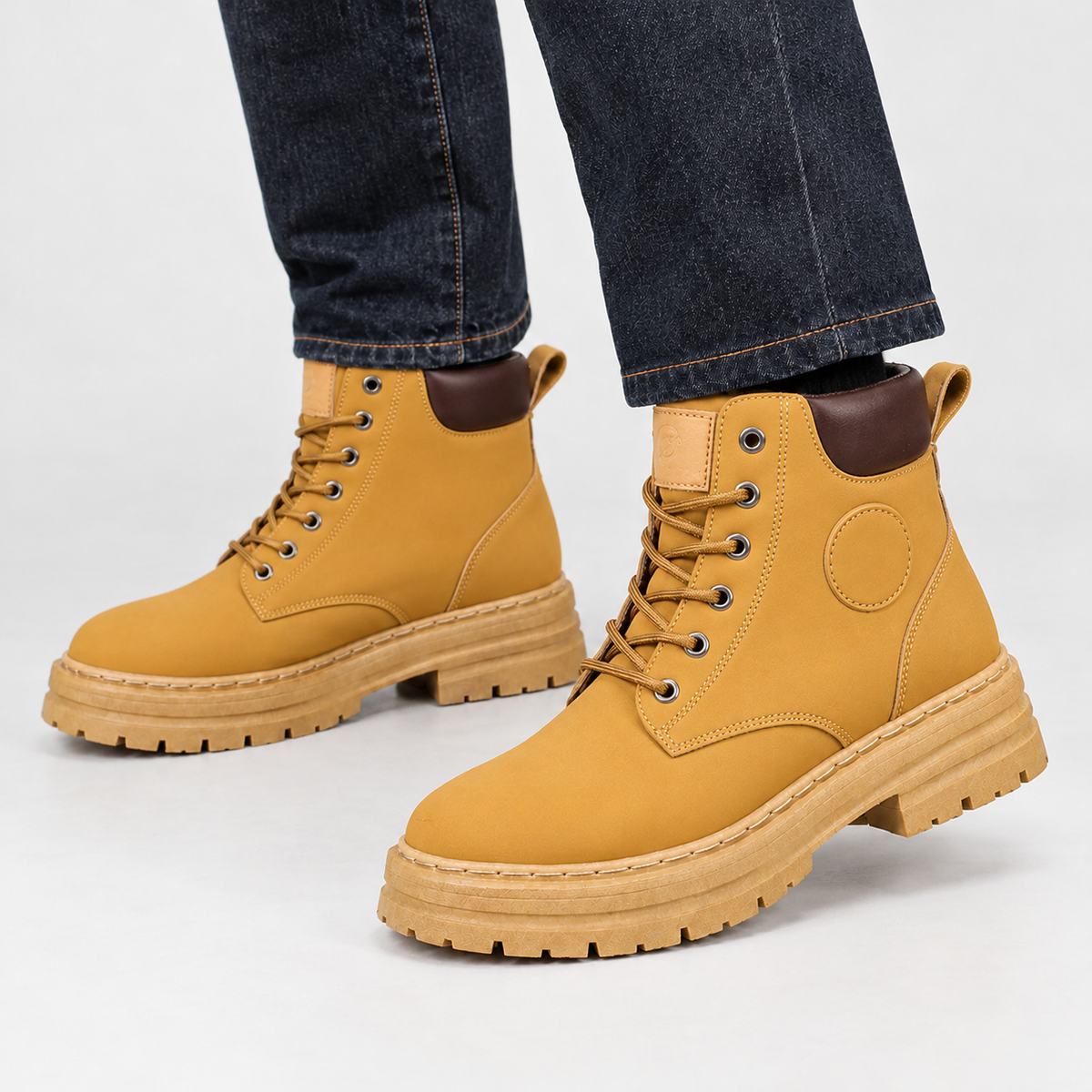 Navenby Lug Sole Boots - Mustard Yellow