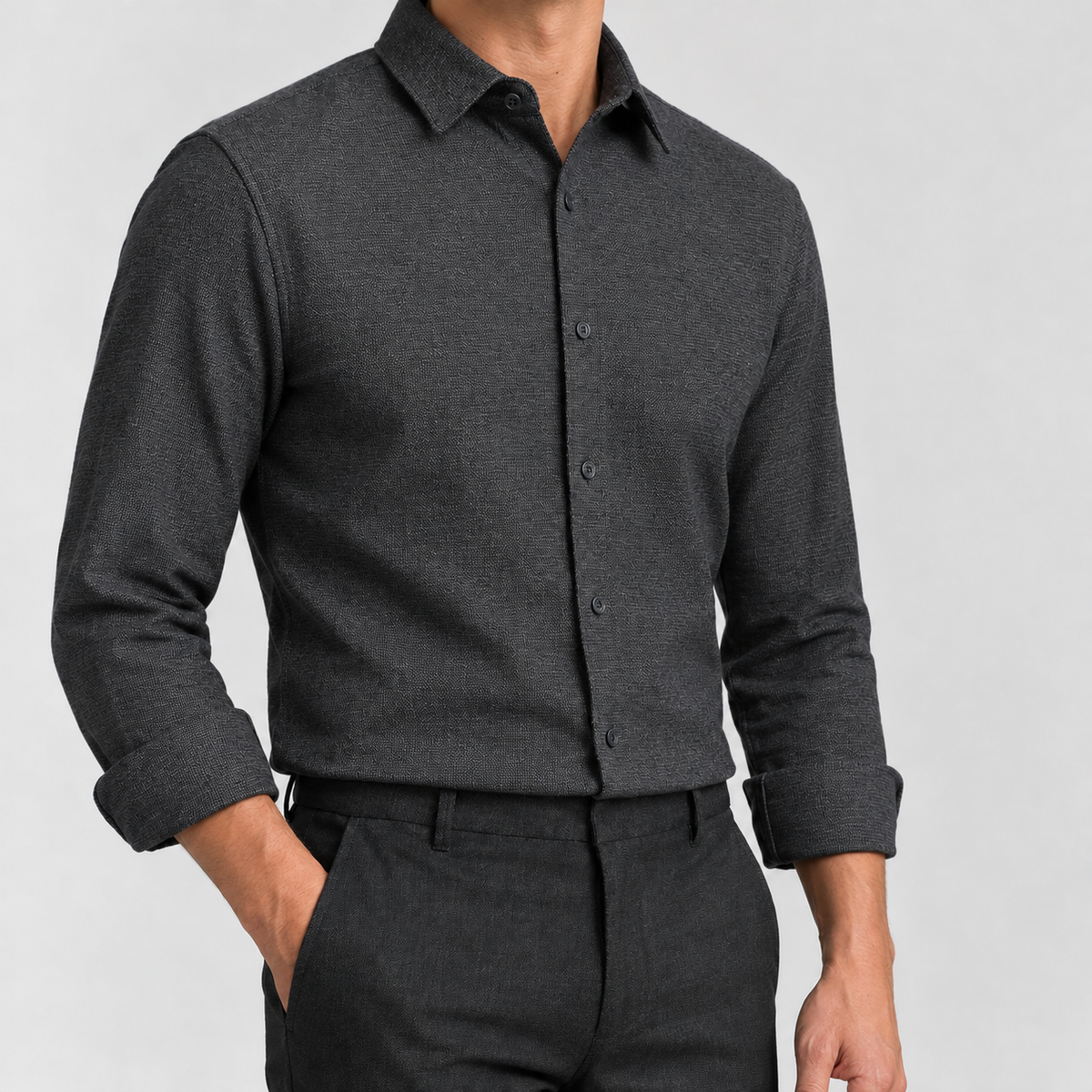 Manaton Fitted Shirt - Dark Gray
