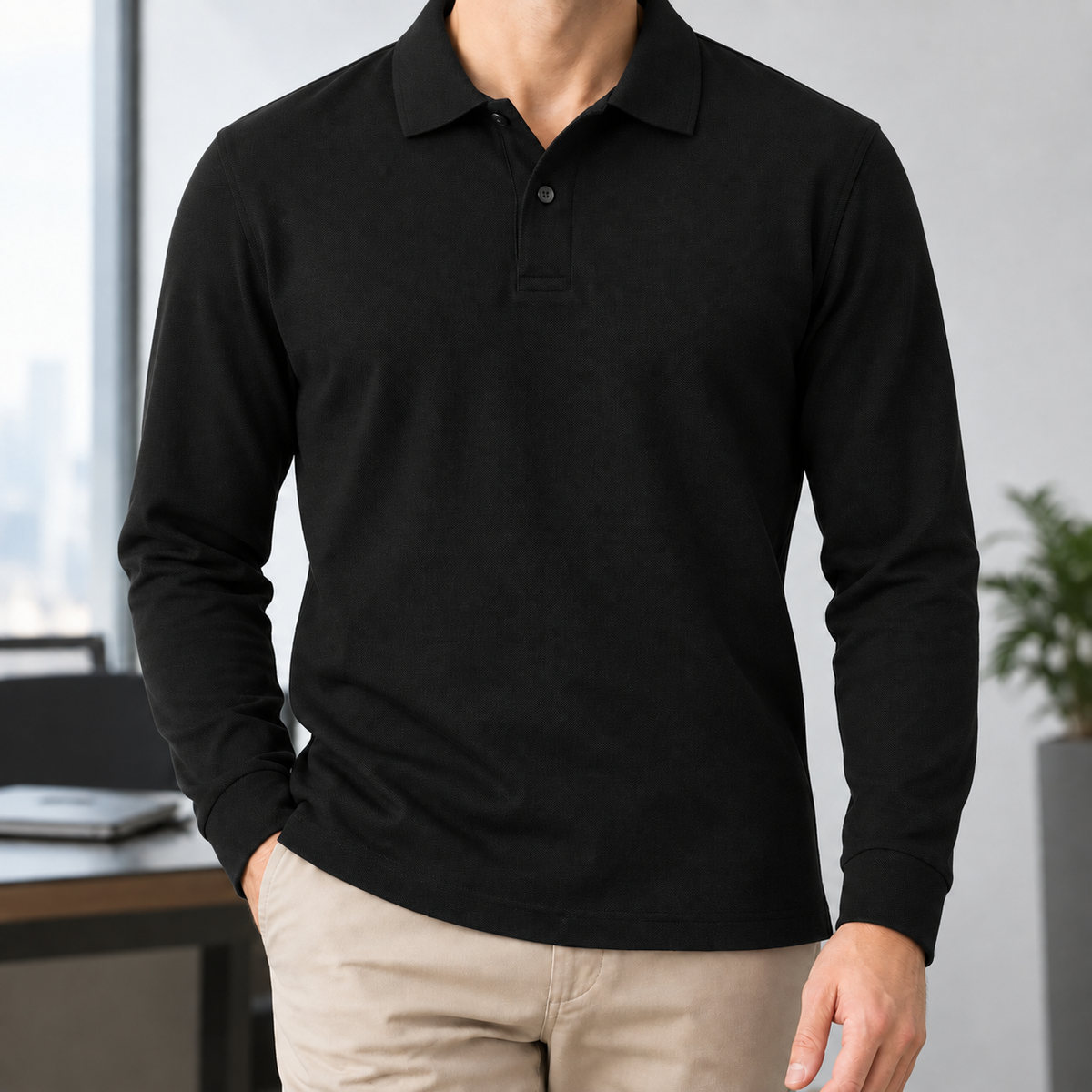 Hudson Cotton Polo - Black