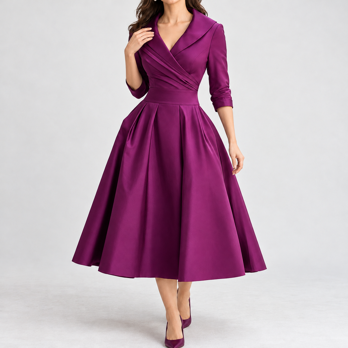Denholm Fit And Flare Dress - Purple