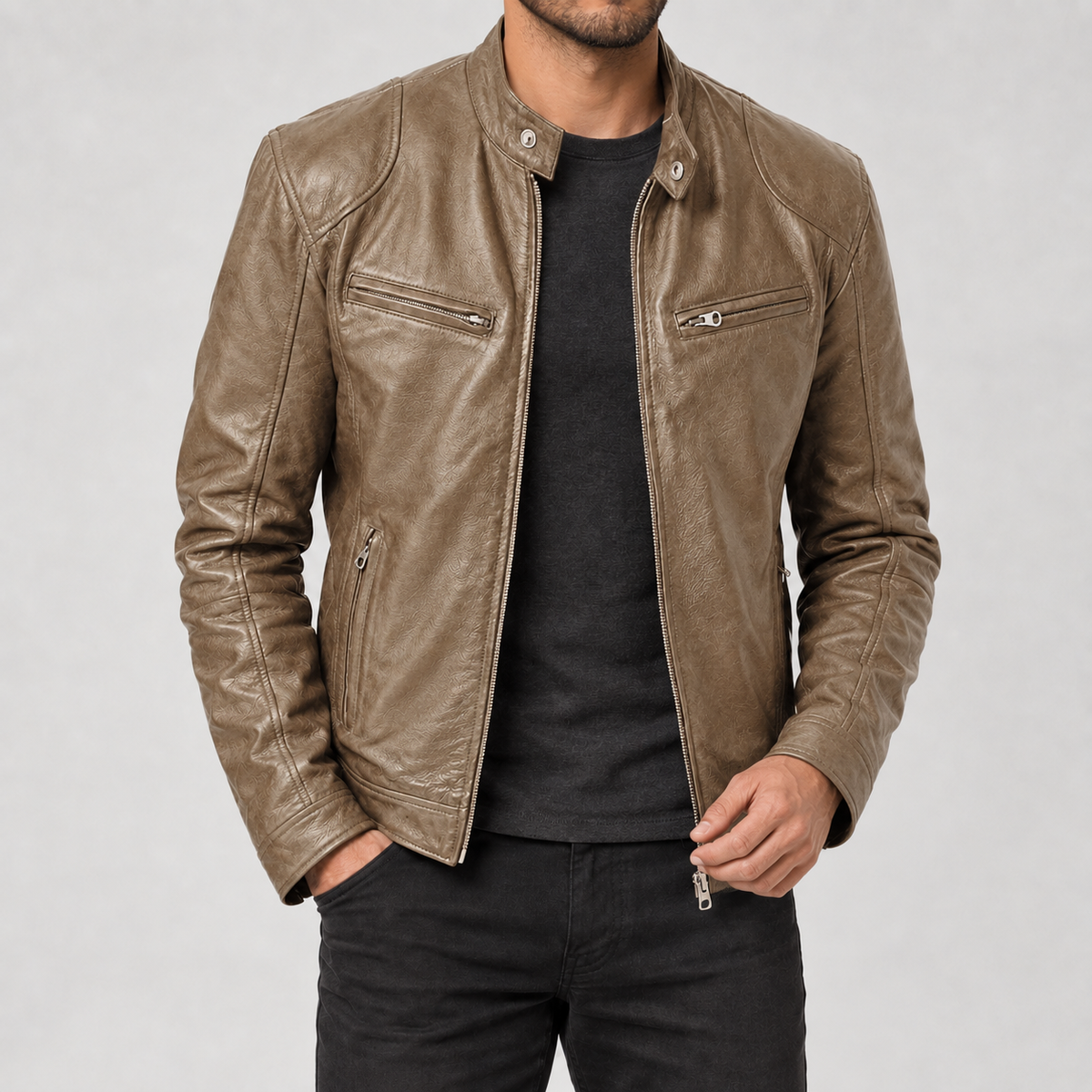 Magnus Moto Jacket - Khaki