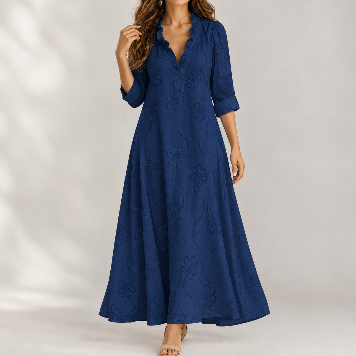 Blakemoor Ruffle Maxi Dress - Navy Blue
