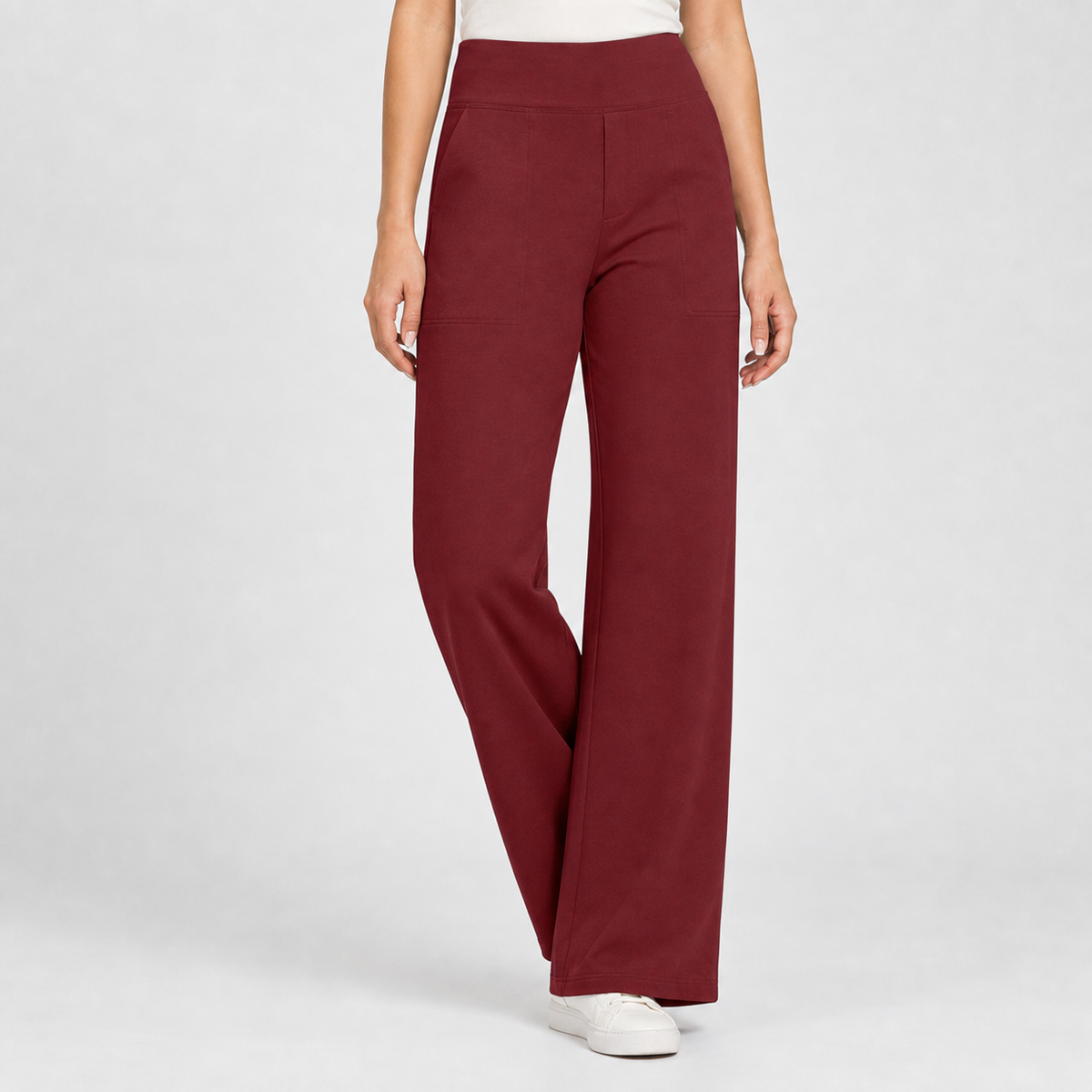 Idbury Wide Leg Pants - Wine Red