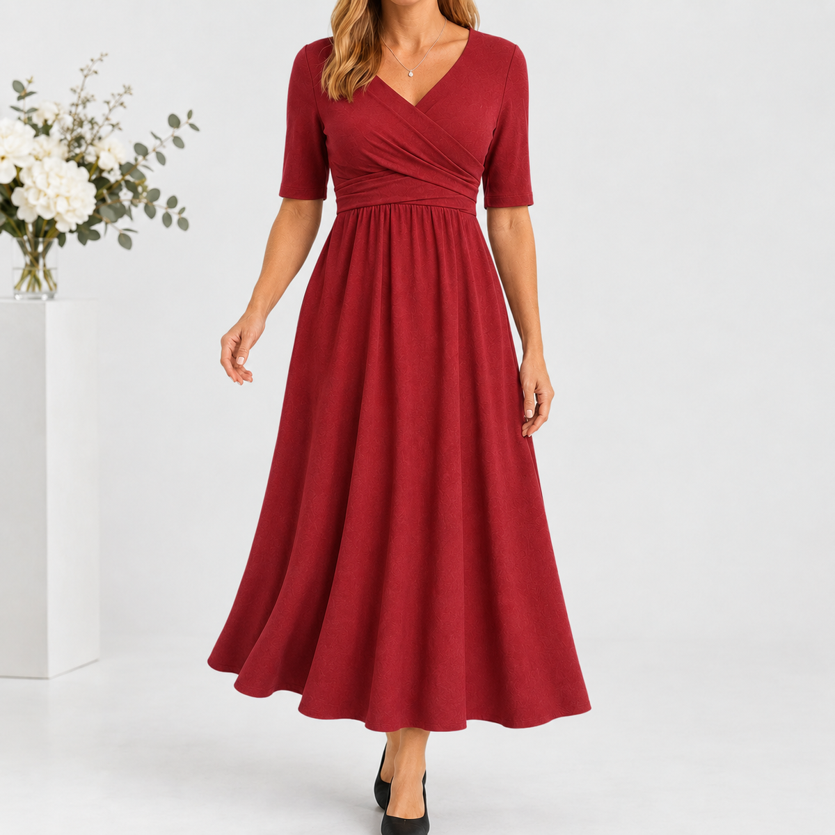 Holme Wrap Maxi Dress - Red