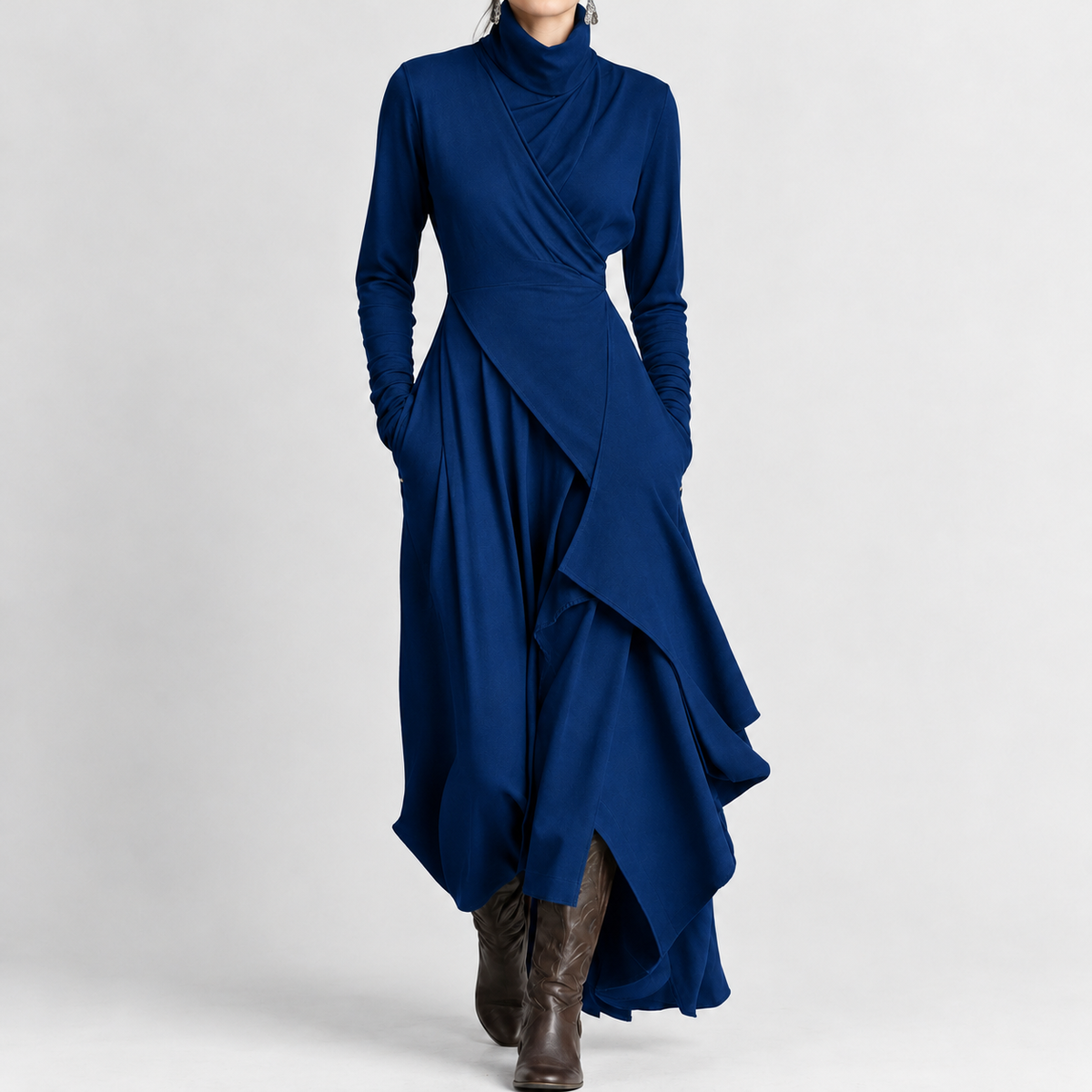 Hepple Draped Maxi Dress - Royal Blue