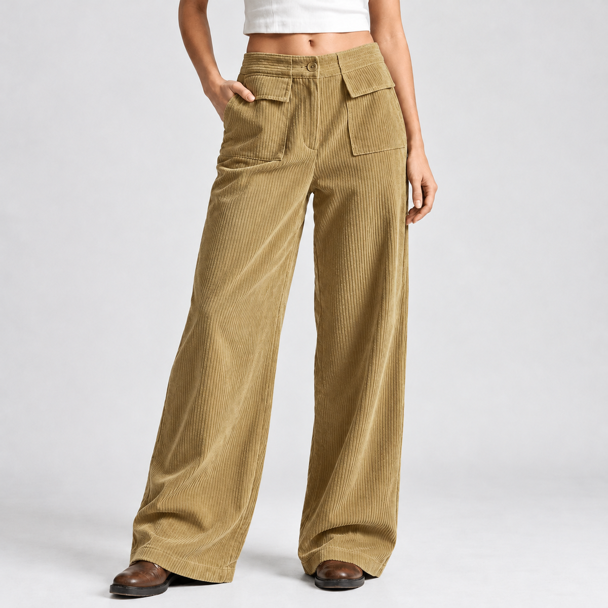 Whernside Wide Leg Pants - Khaki