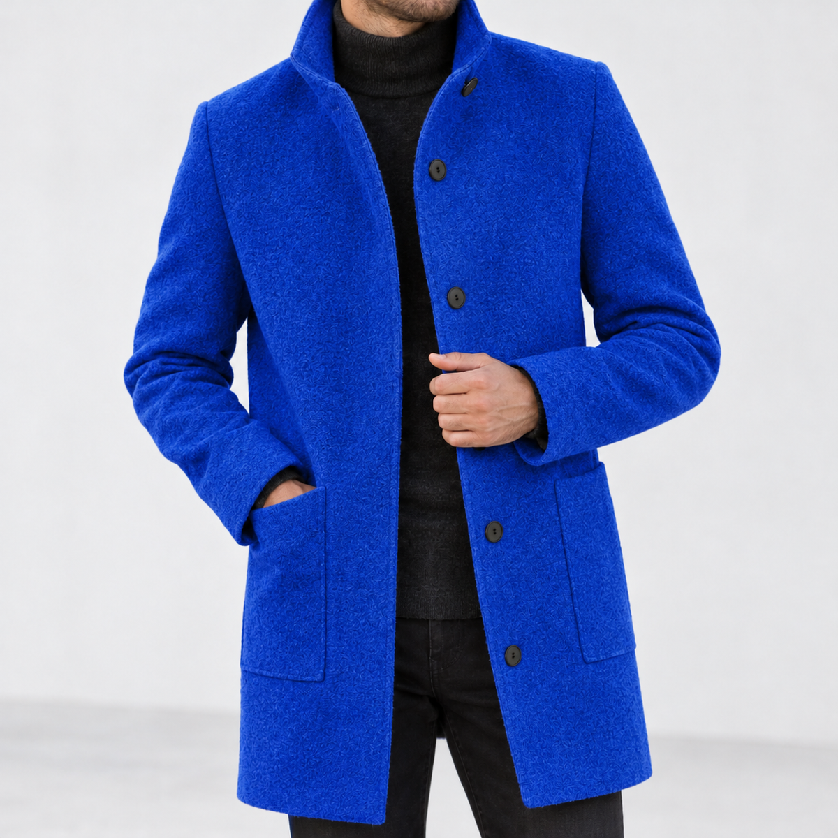 Defford Stand Collar Jacket - Dark Blue