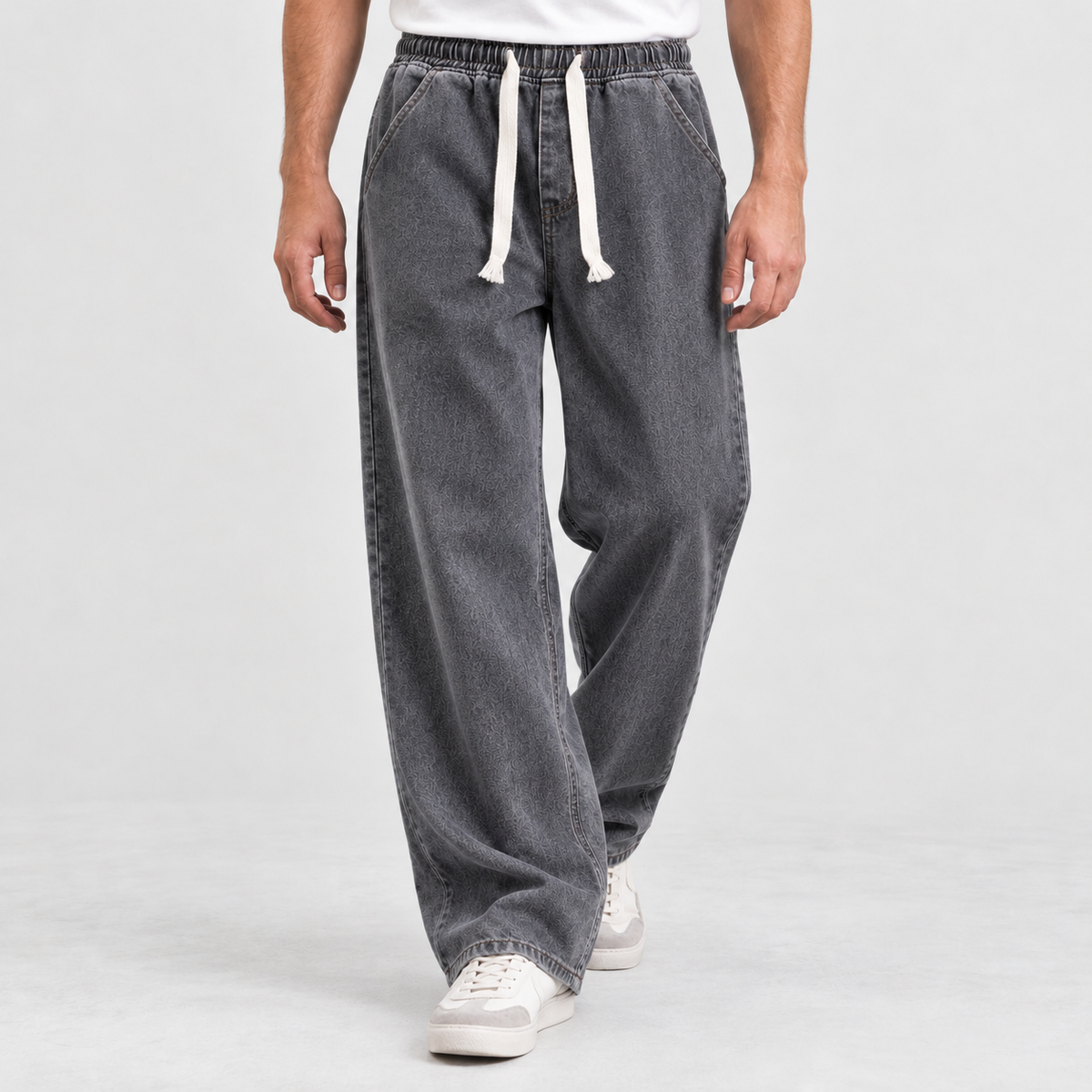 Dalderby Straight Leg Pants - Black-gray