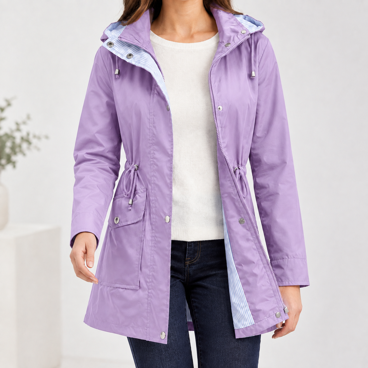 Geraldine Hooded Jacket - Lavender Purple