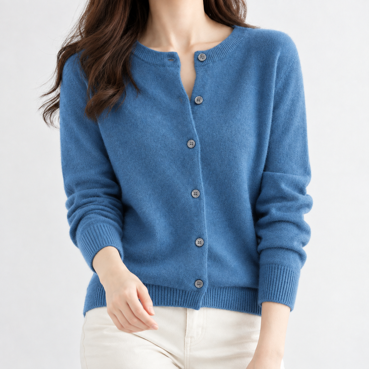 Hareby Cashmere Cardigan - Haze Blue