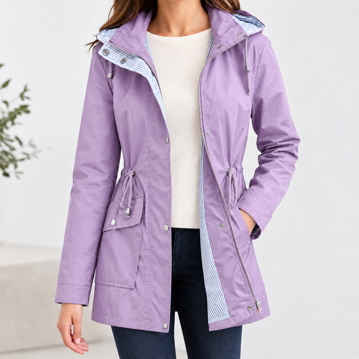 Geraldine Hooded Jacket - Lavender Purple