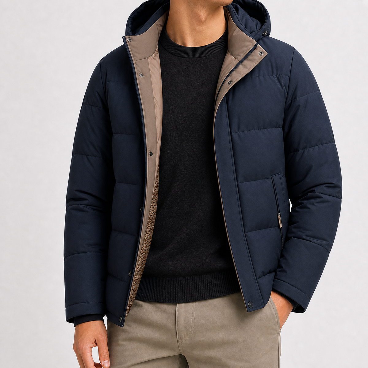 Romano Padded Jacket - Navy Blue
