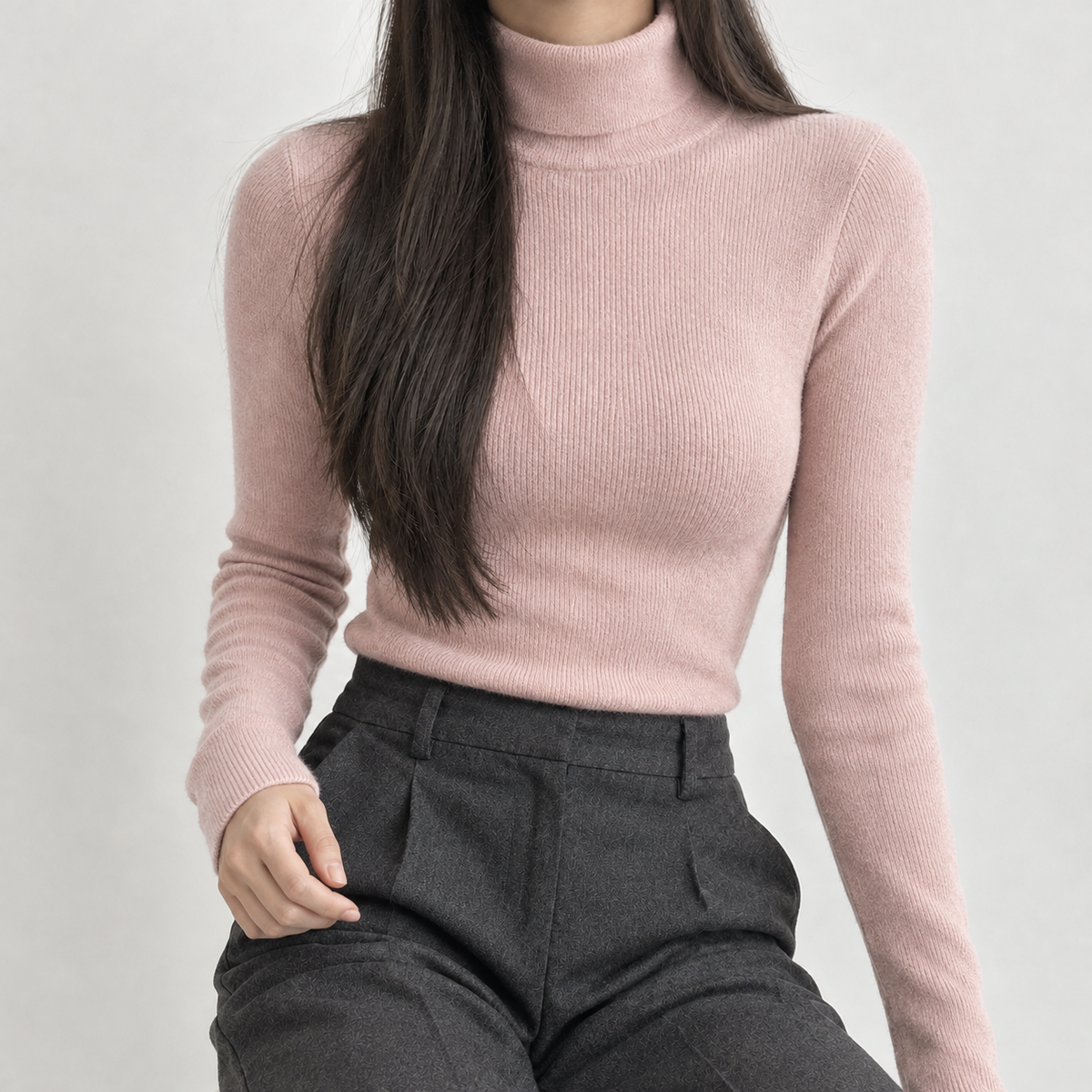 Ancroft Turtleneck Sweater - Pink