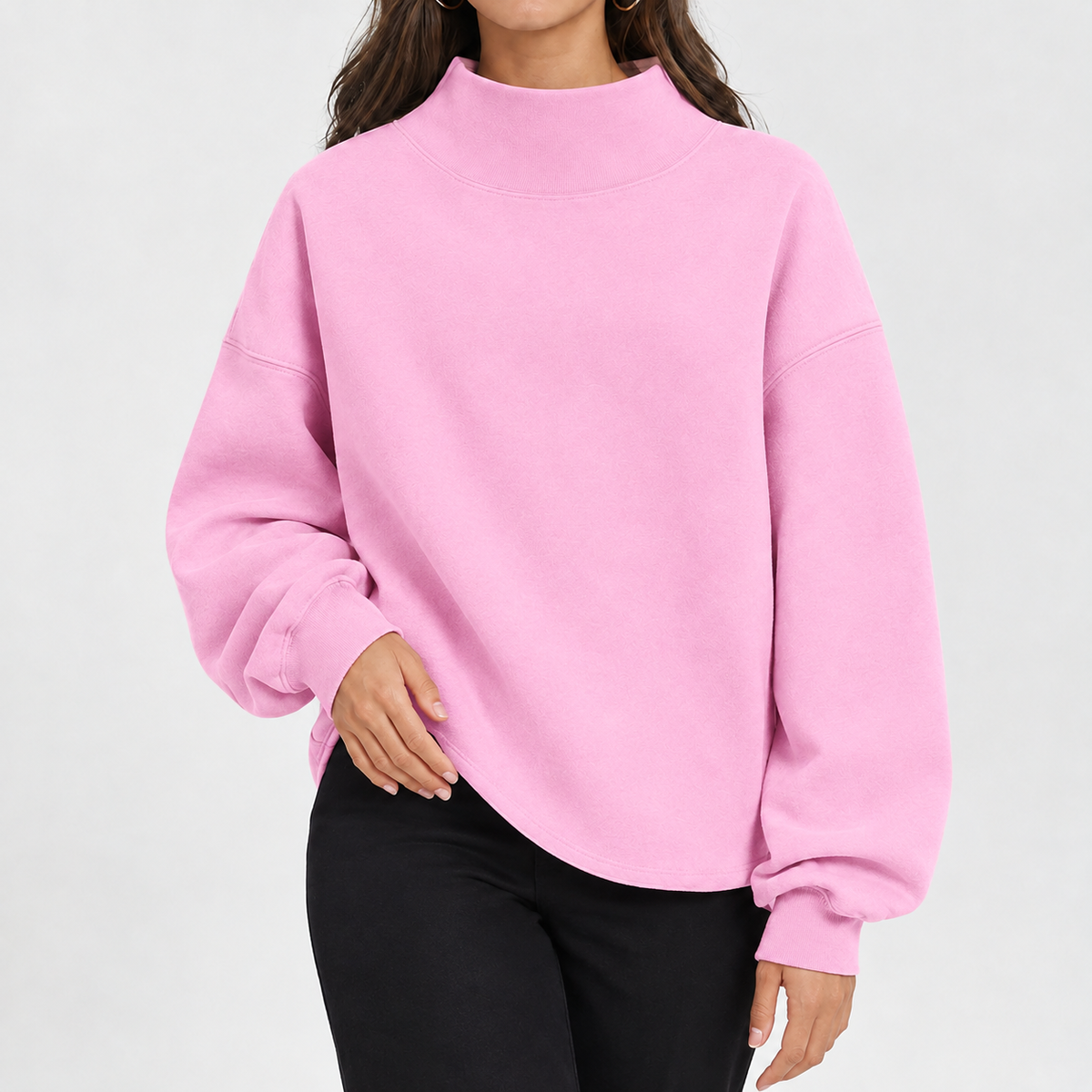 Swinhope Mock Neck Sweater - Pink