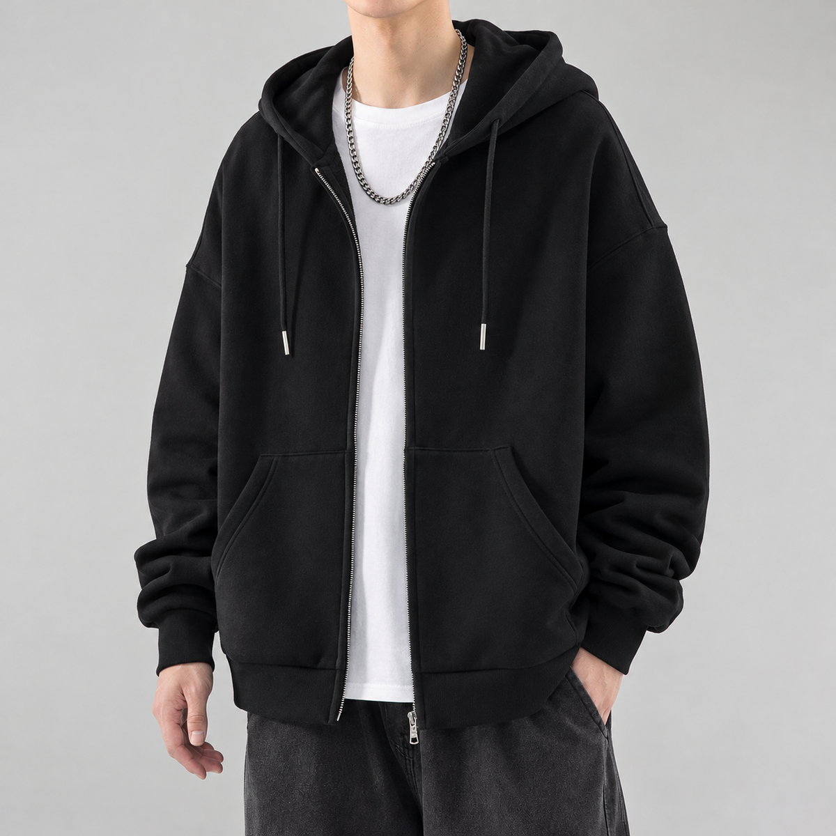 Bamburgh Relaxed Zip Jacket - Black