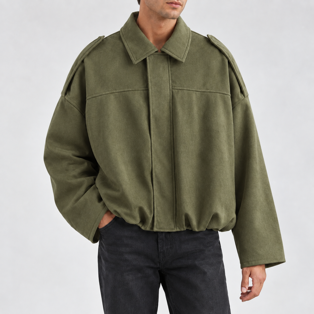 Dorian Suede Jacket - Army Green
