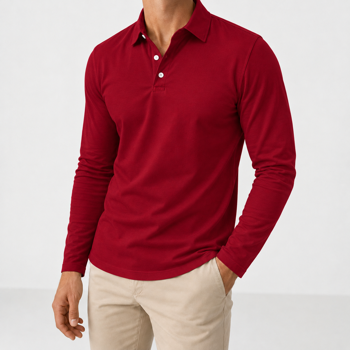 Ravenstonedale Long Sleeve Polo - Wine Red