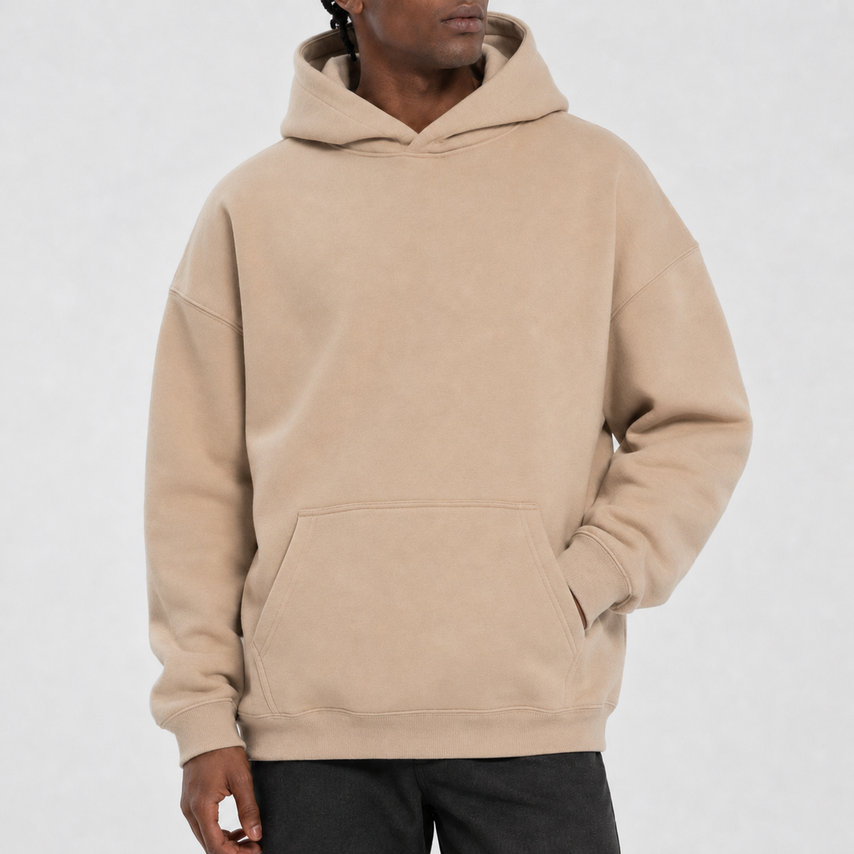 Farndale Oversized Fleece Hoodie - Gray Apricot