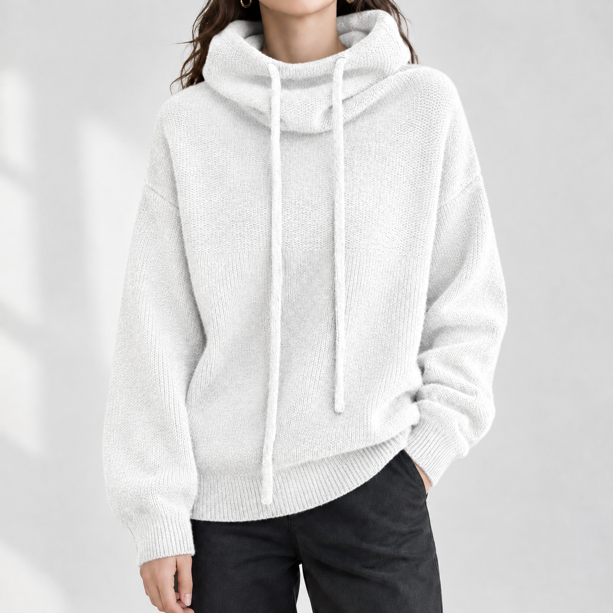 Wrynose Cowl Neck Sweater - White