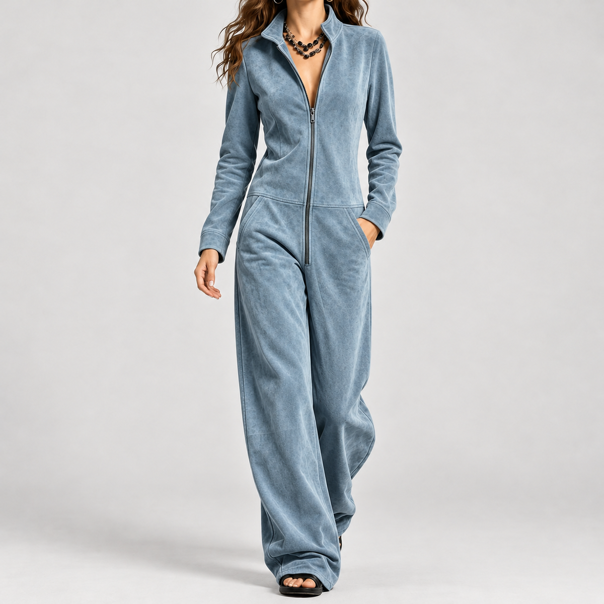 Chelmick Wide Leg Jumpsuit - Peacock Blue