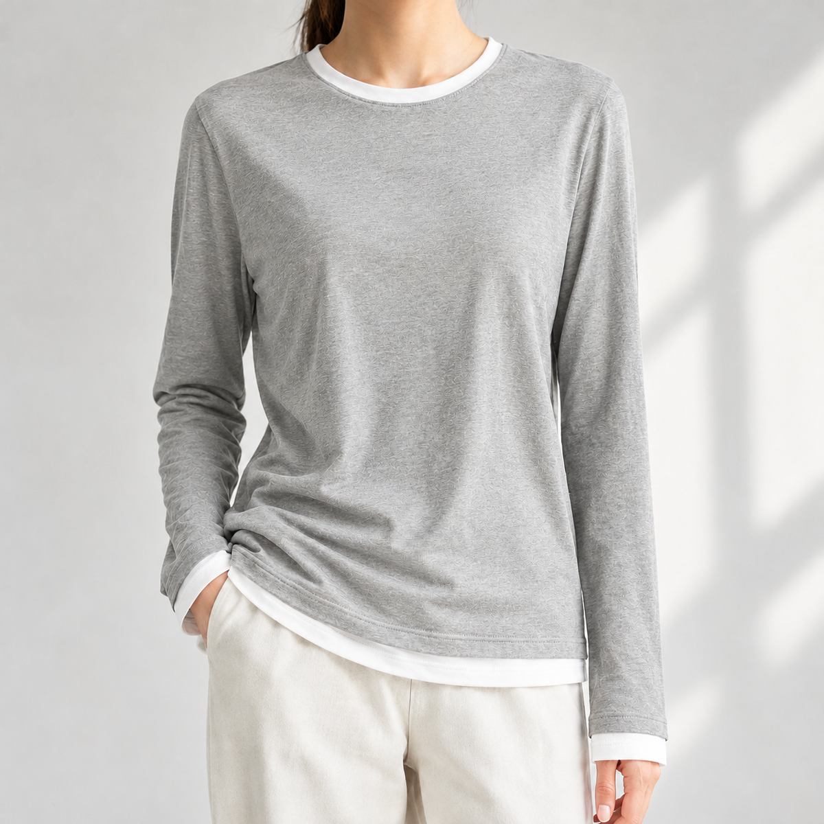 Sandwick Layered Top - Light Gray