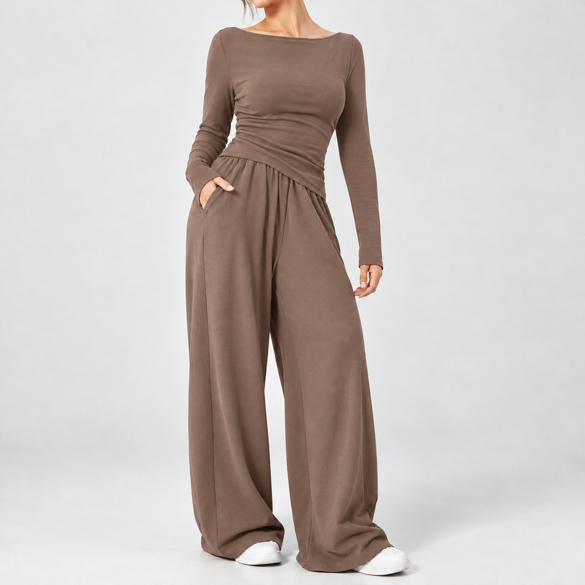 Whitfield Wide-Leg Set - Khaki