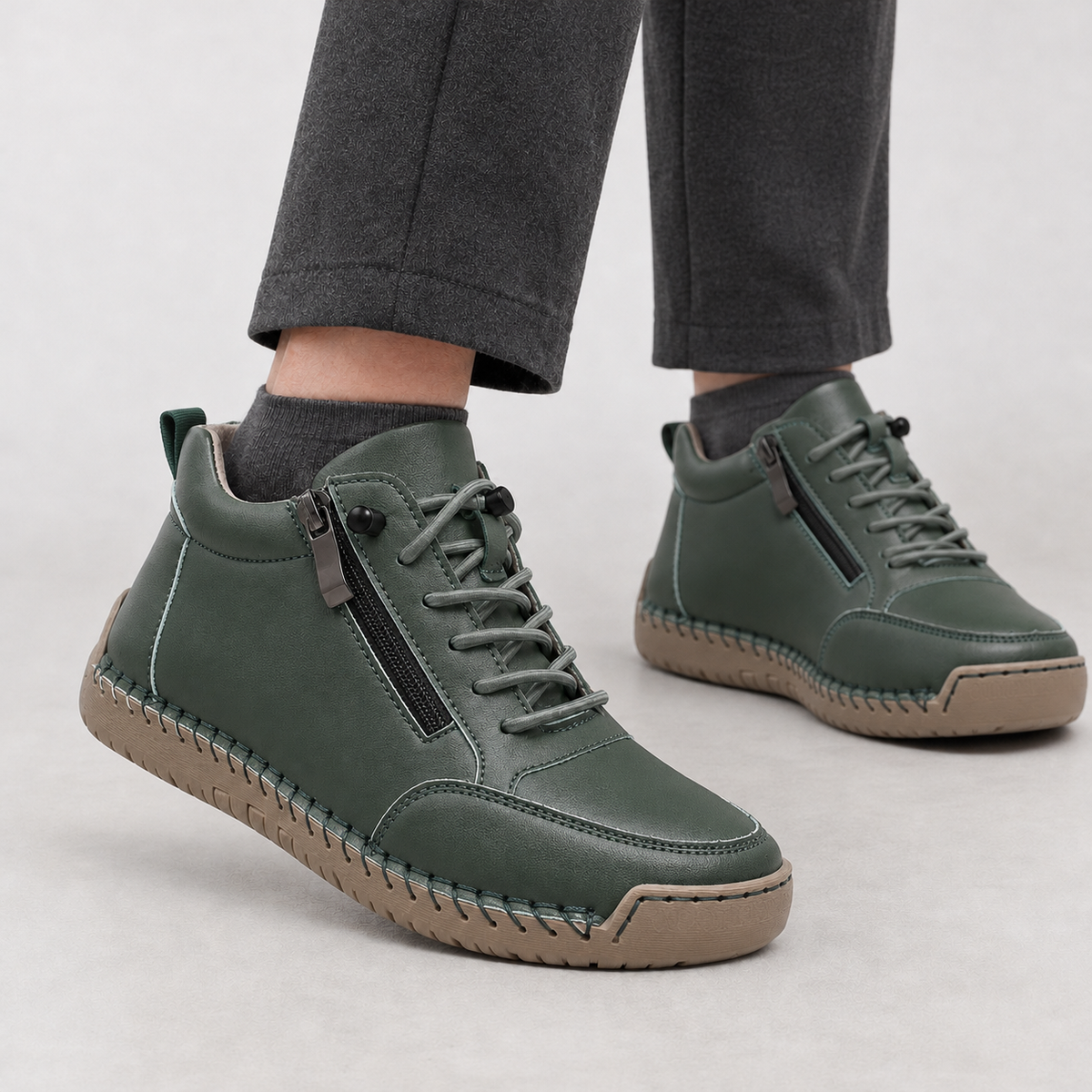 Firbank Hand-Stitched Sneakers - Dark Green