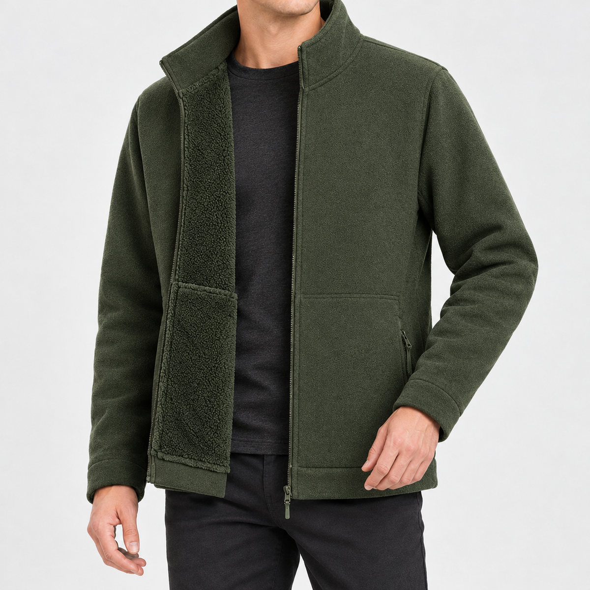 Ainstable Stand Collar Jacket - Army Green