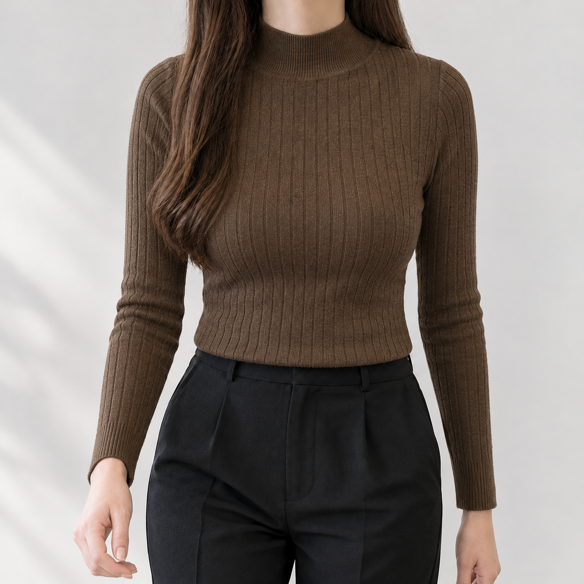 Brockleymoor Ribbed Top - Brown