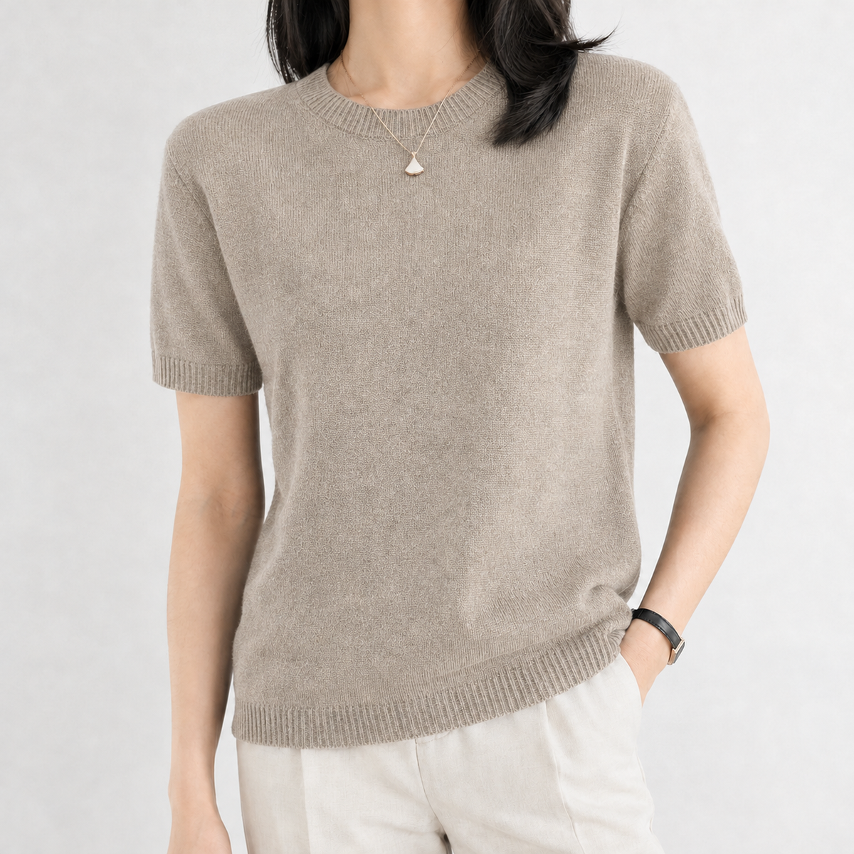 Youlgreave Crewneck Top - Oatmeal