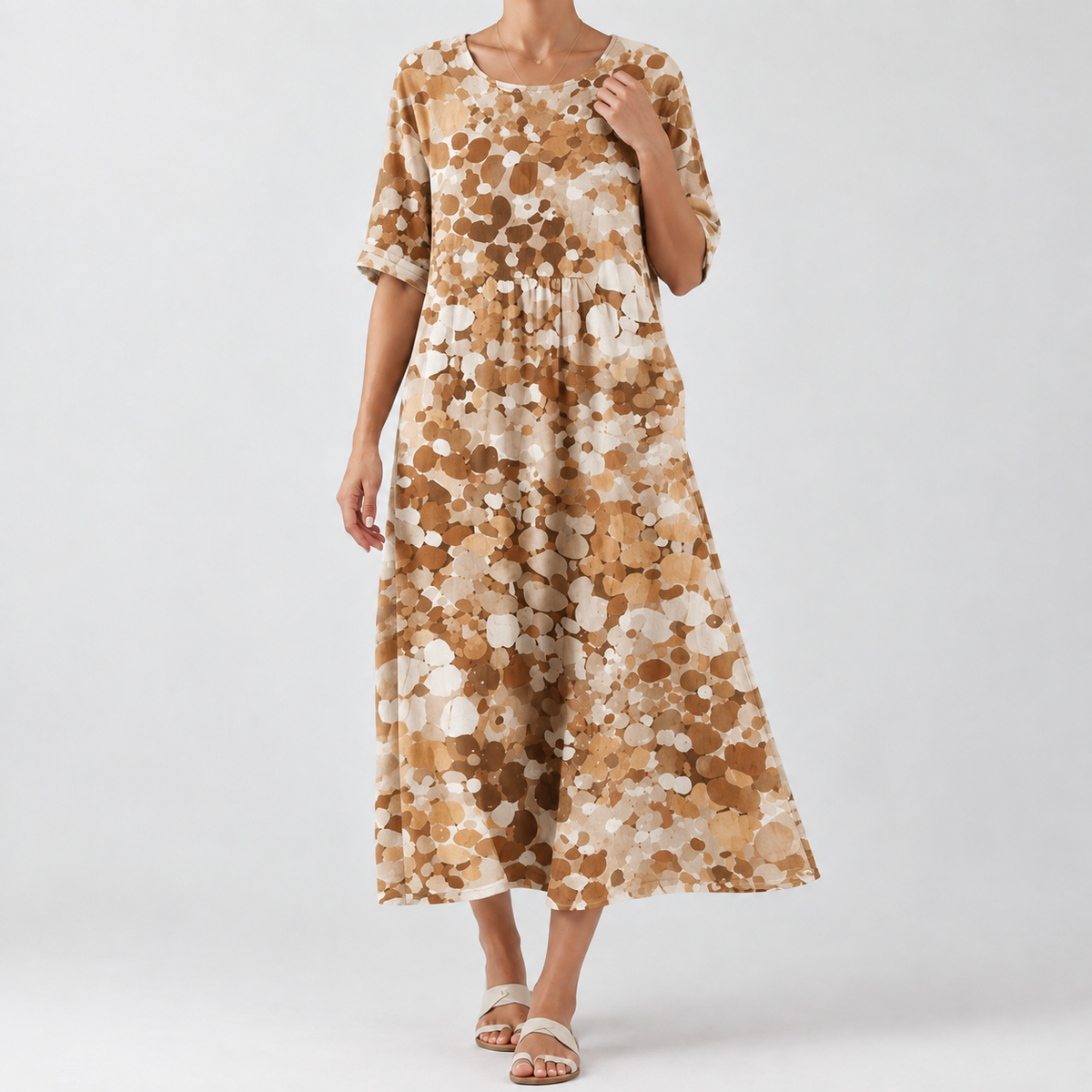 Alessia Relaxed Midi Dress - Khaki