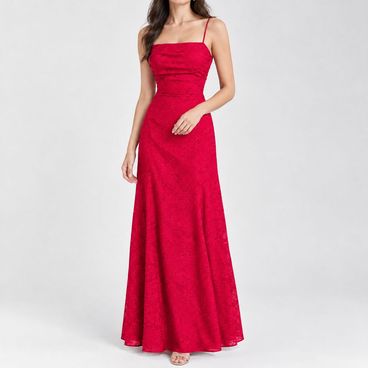 Ashkirk Lace Maxi Dress - Red
