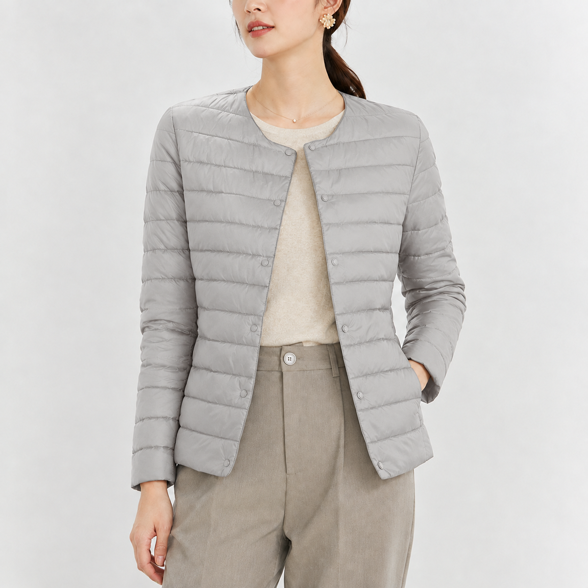 Bolsterstone Quilted Jacket - Light Gray