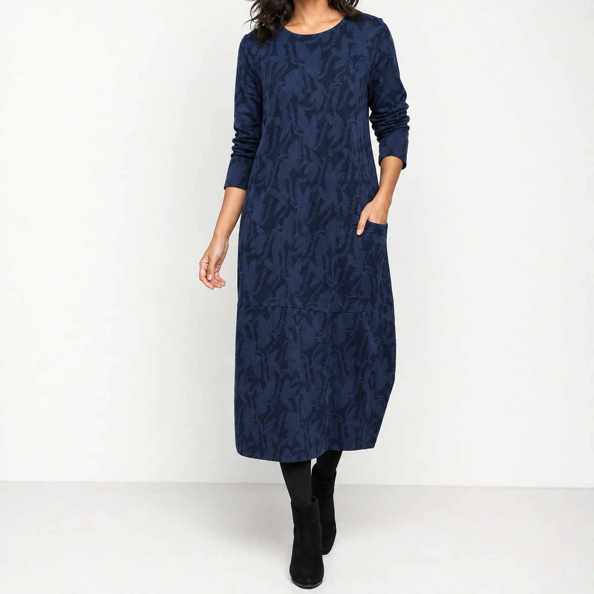 Alma Cocoon Midi Dress - Blue