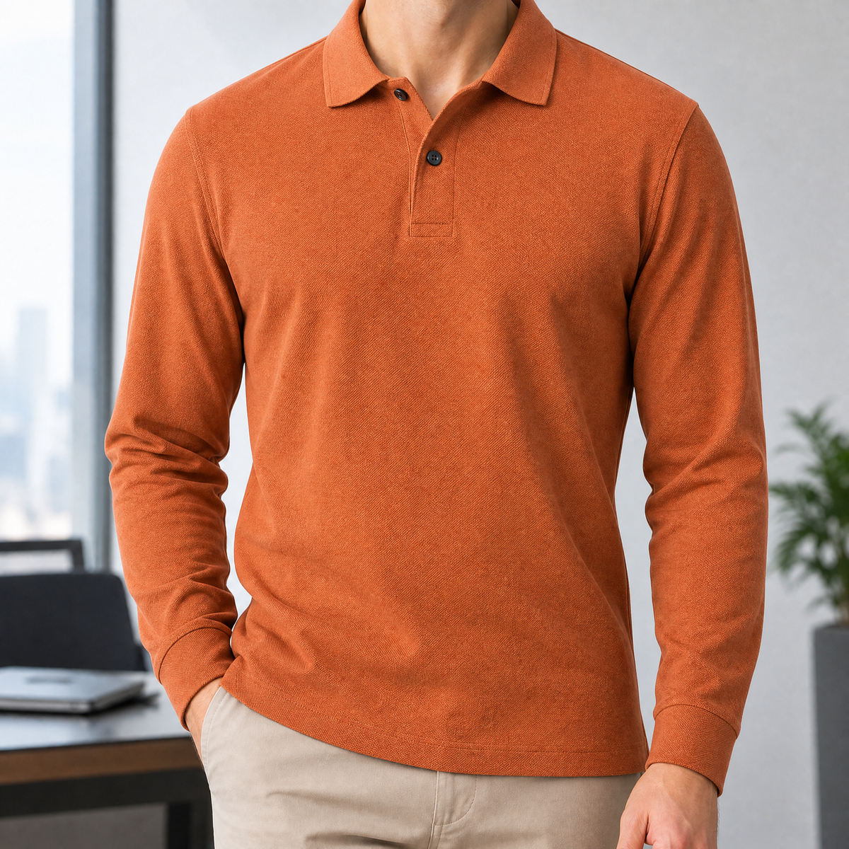 Hudson Cotton Polo - Orange