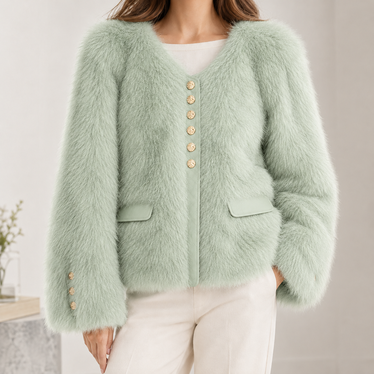 Barbon Plush Jacket - Mint Green