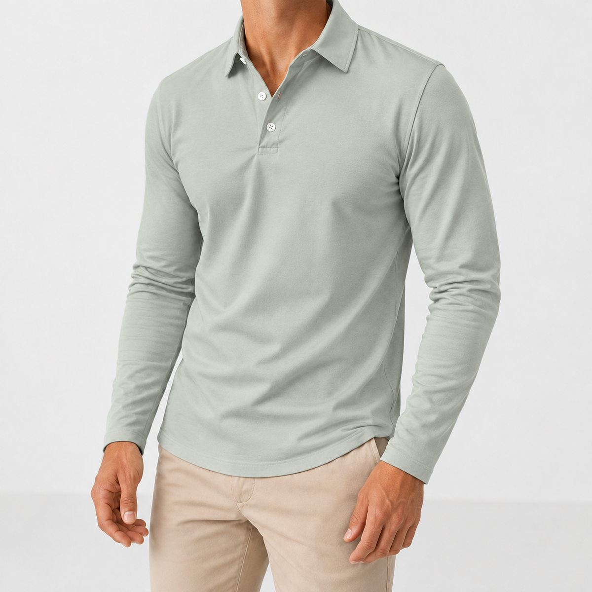 Ravenstonedale Long Sleeve Polo - Gray