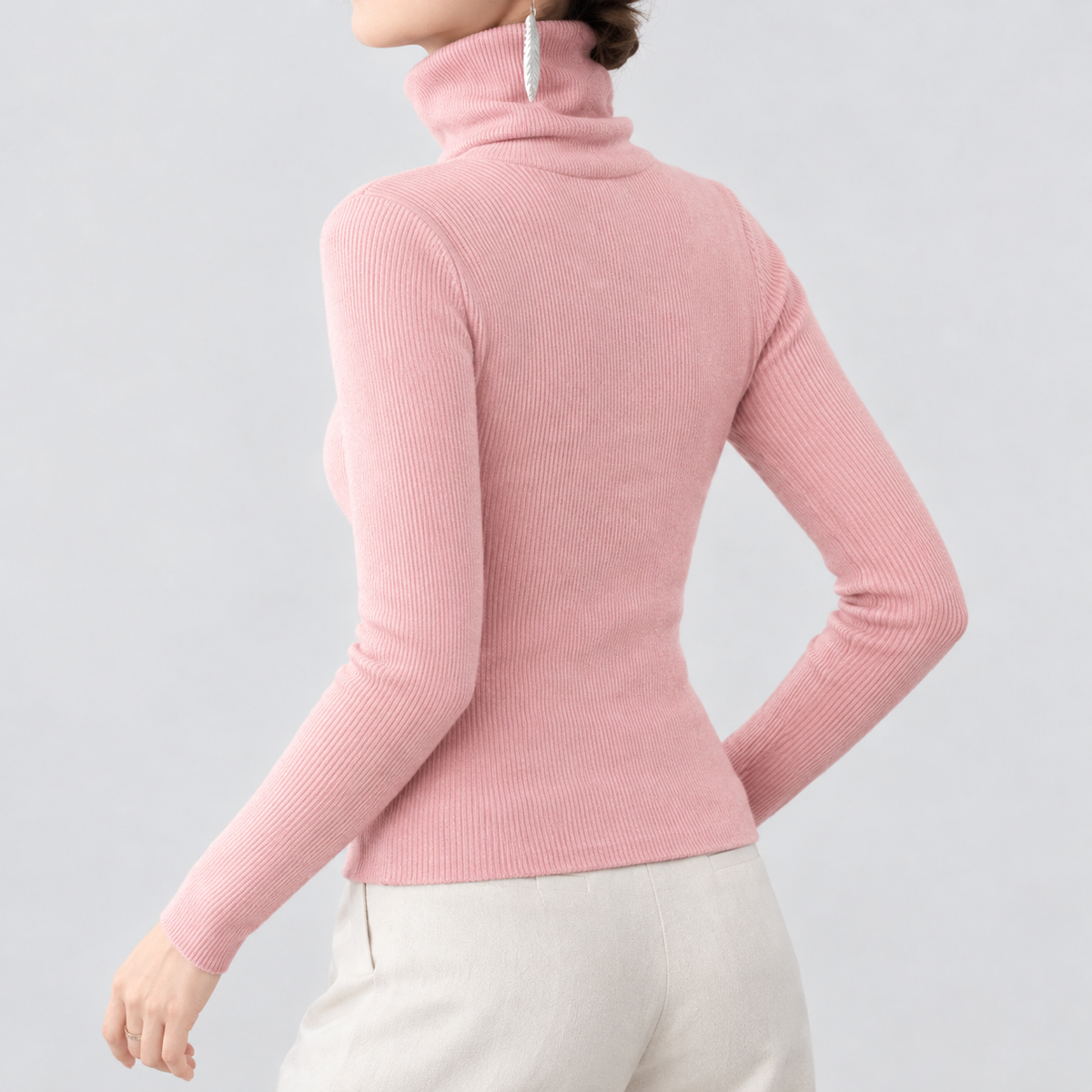 Feetham Turtleneck Top - Light Pink