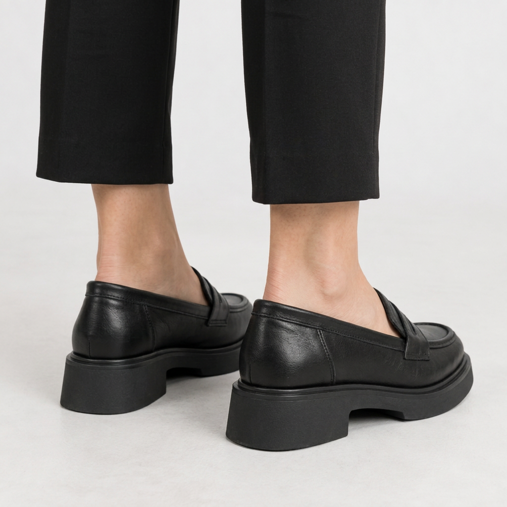 Verona Block Heel Loafers - Lead Product Detail