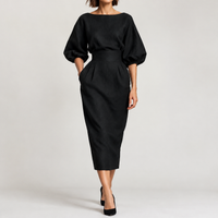 Hambledon Tailored Midi Dress - Black