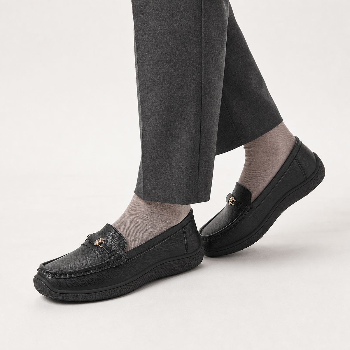 Catbells Buckle Loafers - Black