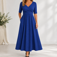 Holme Wrap Maxi Dress - Dark Blue