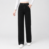Black Pocket Corduroy Wide Legs
