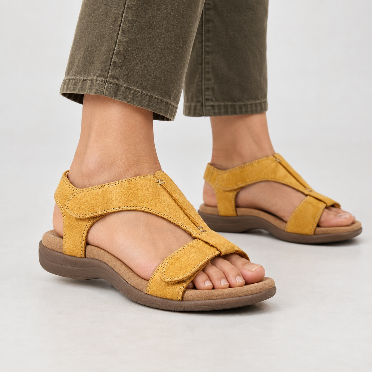 Selworthy T-Strap Sandals - Yellow