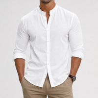 Willersey Grandad Shirt - White